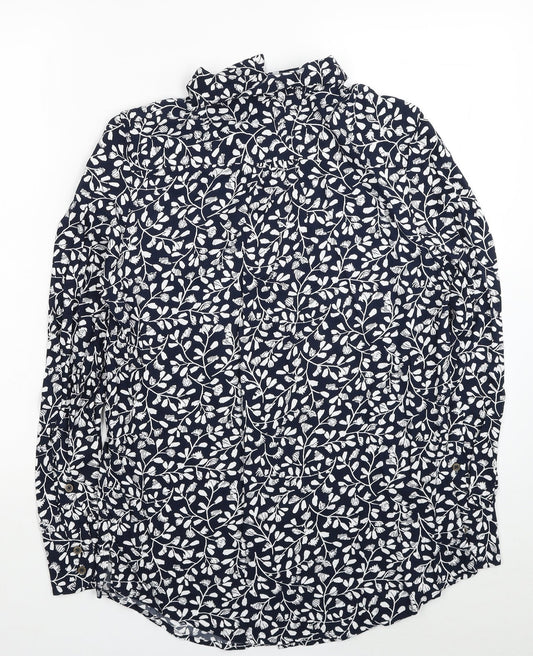 Womens UK Size 8 Marks and Spencer Blue Tunic Button-Up