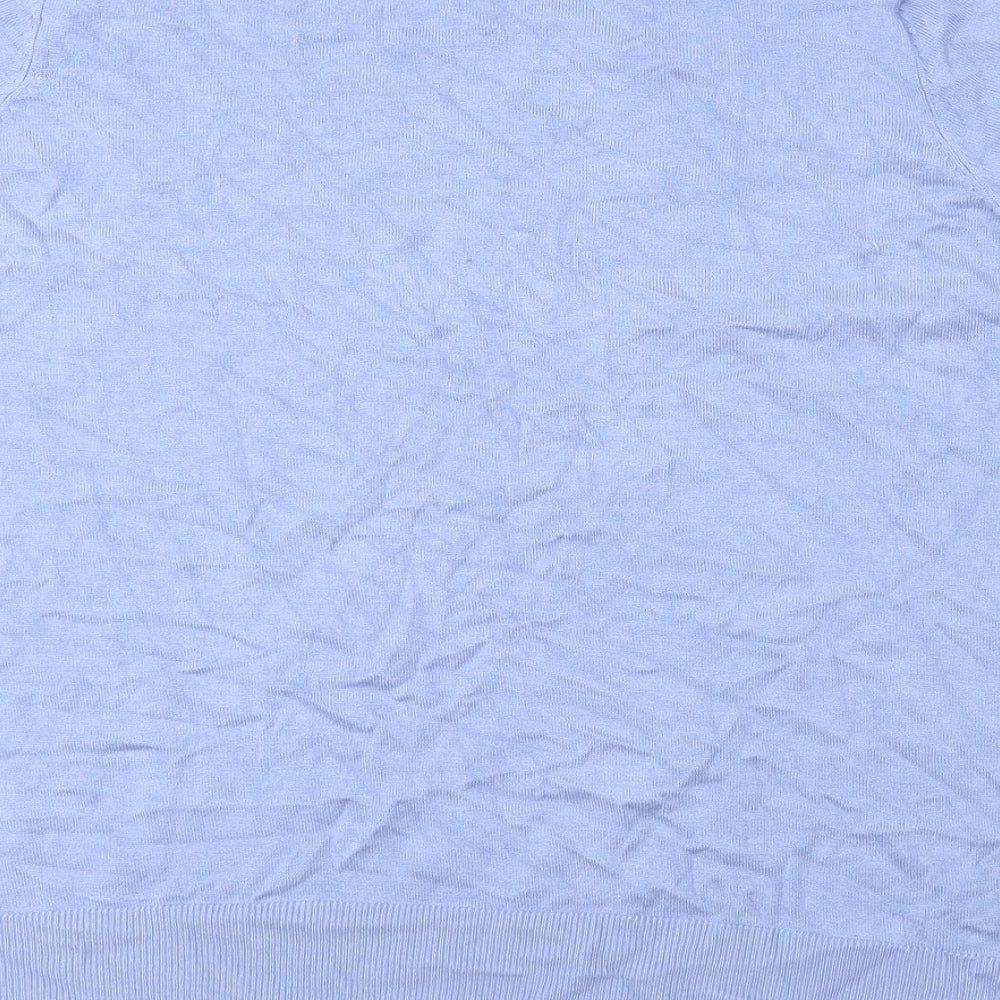 Marks and Spencer Womens Blue Viscose Basic Blouse Size 16 Round Neck