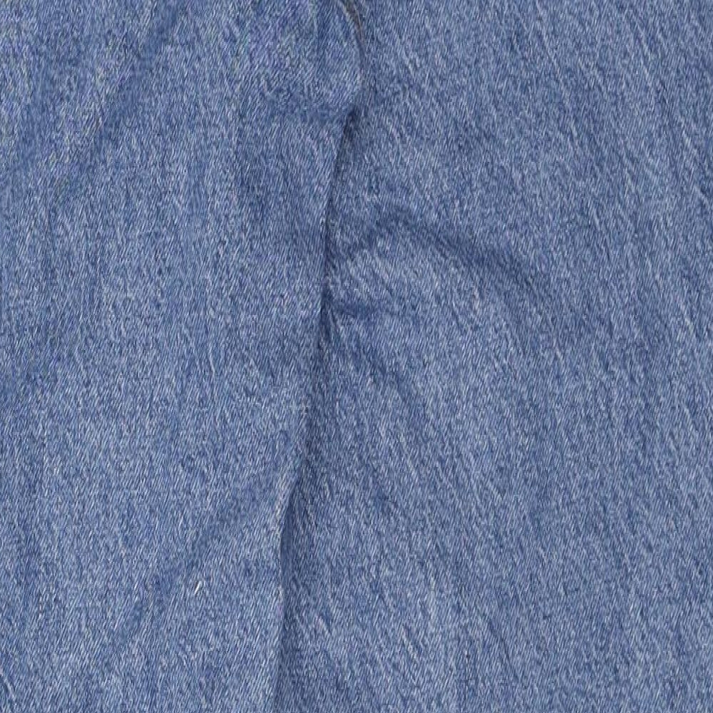 Denim & Co. Womens Blue Cotton Mom Jeans Size 10 L28 in Regular Zip