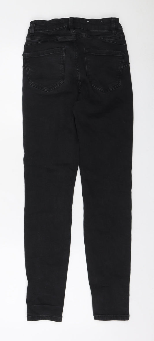 New Look Womens Black Cotton Skinny Jeans Size 6 L26 in Regular Zip