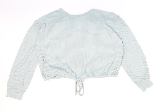 Womens UK Size S Hollister Blue Cropped T-Shirt
