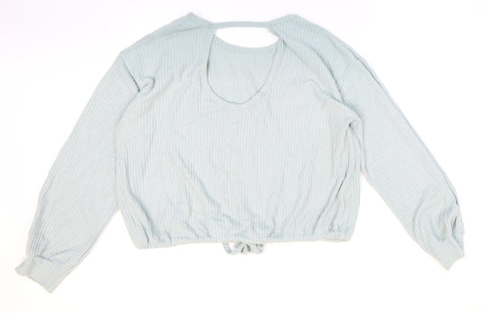 Womens UK Size S Hollister Blue Cropped T-Shirt