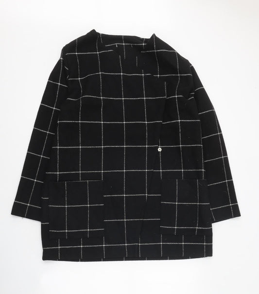Womens UK Size 14 Peacocks Black Overcoat