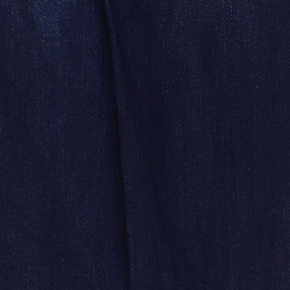 Lee Mens Blue Cotton Straight Jeans Size 32 in L33 in Regular Button