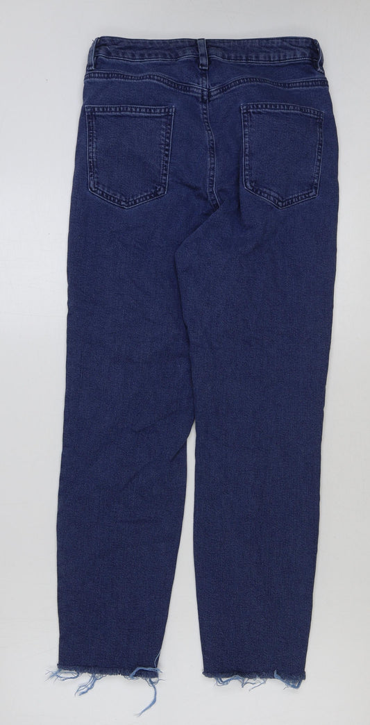 ASOS Womens Blue Cotton Mom Jeans Size 28 in L30 in Regular Button