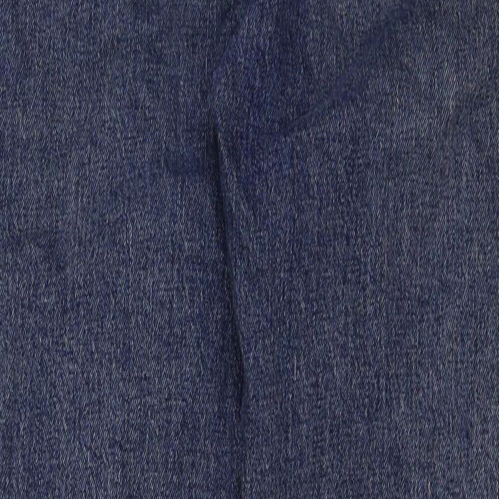 Denim & Co. Womens Blue Cotton Mom Jeans Size 8 L28 in Regular Button