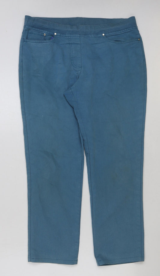 Womens UK Size 14 Epilogue Regular Fit Blue Trousers