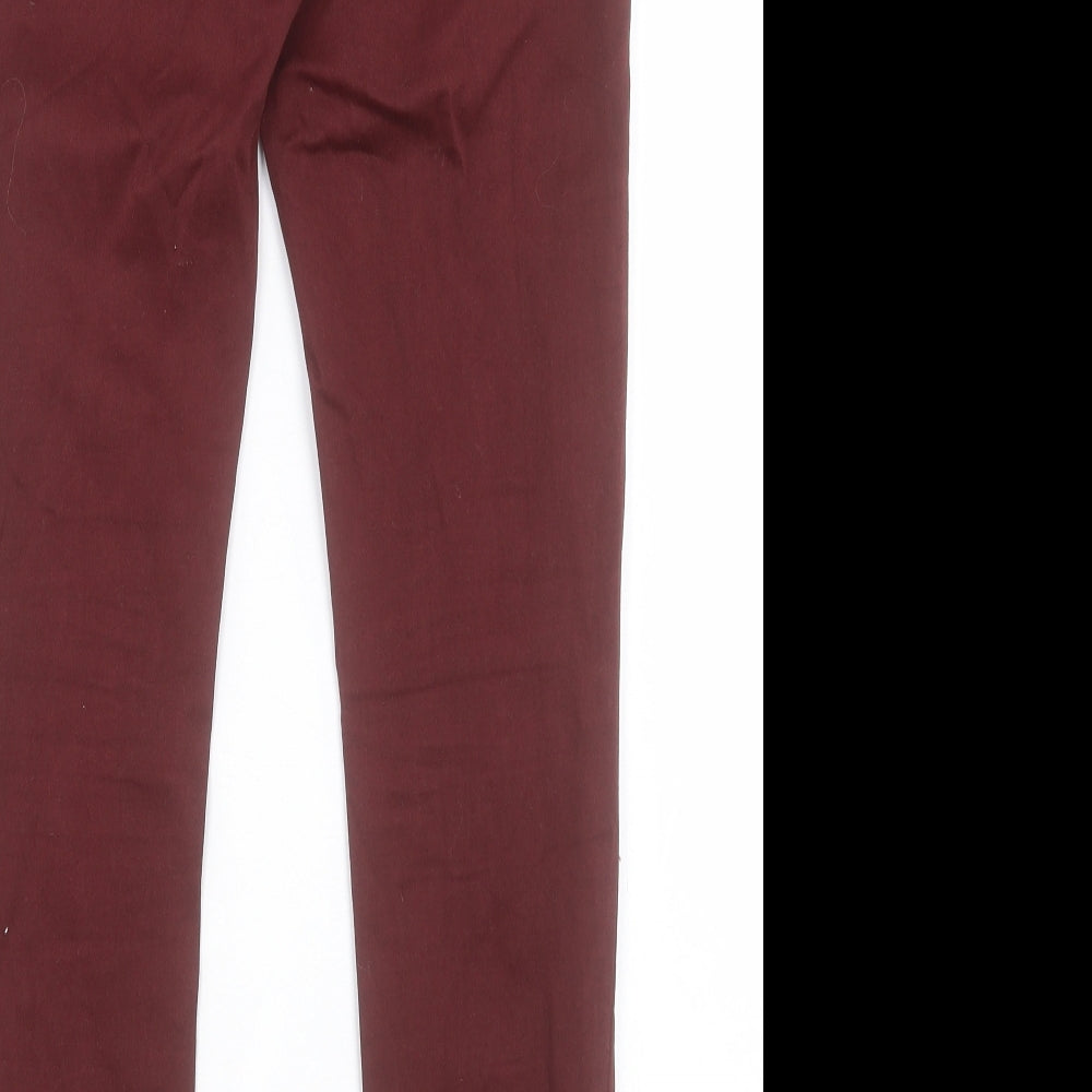 Denim & Co. Womens Red Cotton Skinny Jeans Size 10 L29 in Regular Button