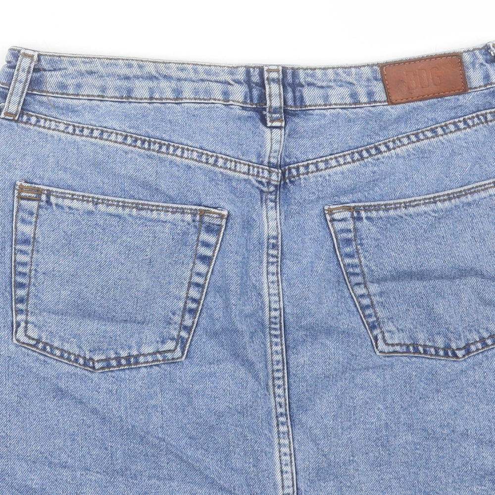 BDG Womens Blue Cotton A-Line Skirt Size M Button