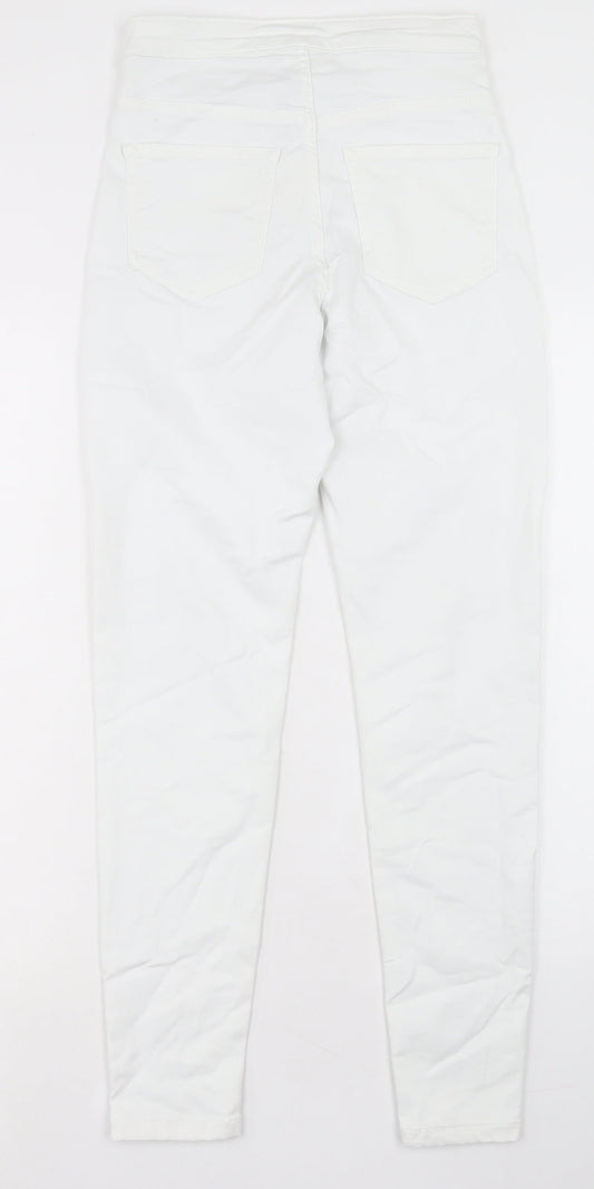 Womens UK Size 8 Marks and Spencer Regular Fit Skinny White Jeans