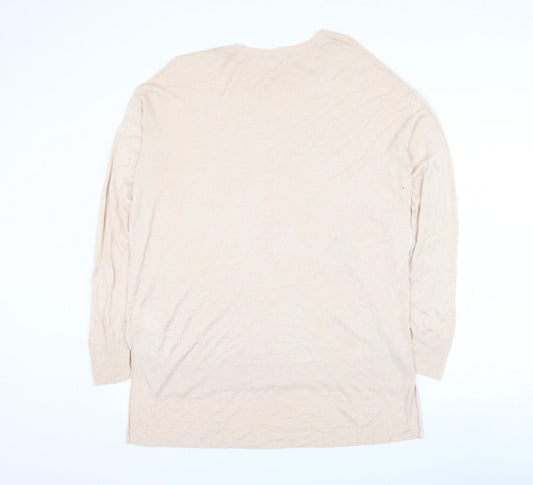 H&M Mens Pink Round Neck Acrylic Pullover Jumper Size L