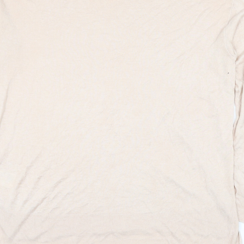 H&M Mens Pink Round Neck Acrylic Pullover Jumper Size L