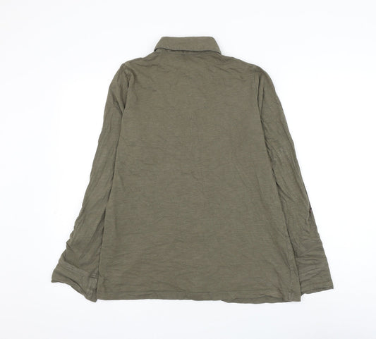 Womens UK Size 10 Dorothy Perkins Green Basic Button-Up