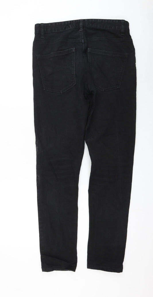 NEXT Womens Black Cotton Straight Jeans Size 30 in L31 in Regular Zip