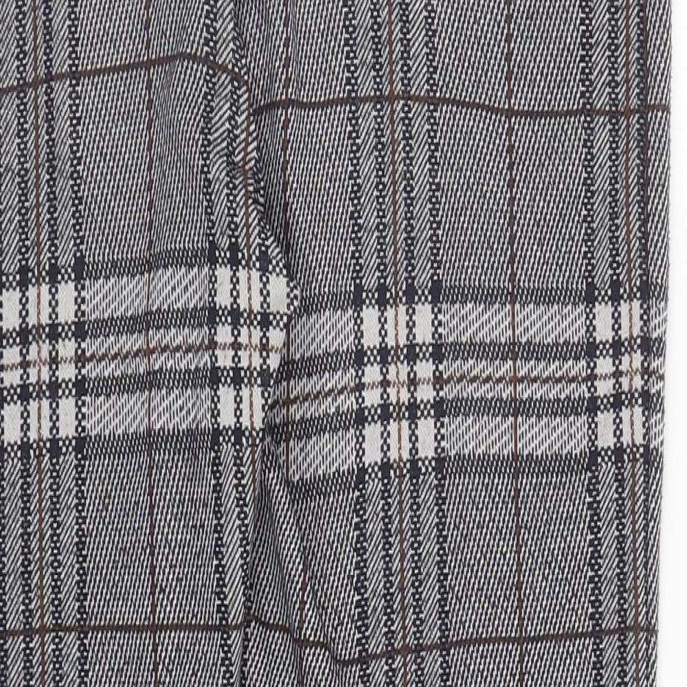 TU Womens Grey Plaid Polyester Capri Leggings Size 8 L26.5 in