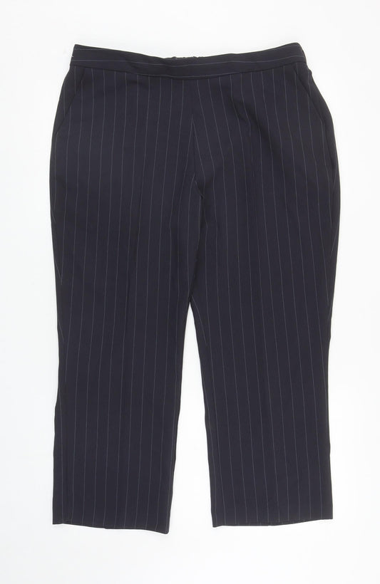 Womens UK Size 16 Bonmarché Regular Fit Dress Pants Blue Trousers
