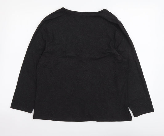 CC Womens Brown Viscose Basic Blouse Size M V-Neck