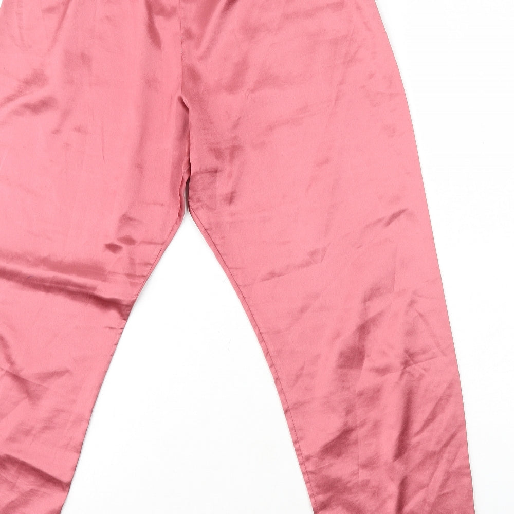 George Womens Pink Polyester Trousers Size 10 L26 in Regular