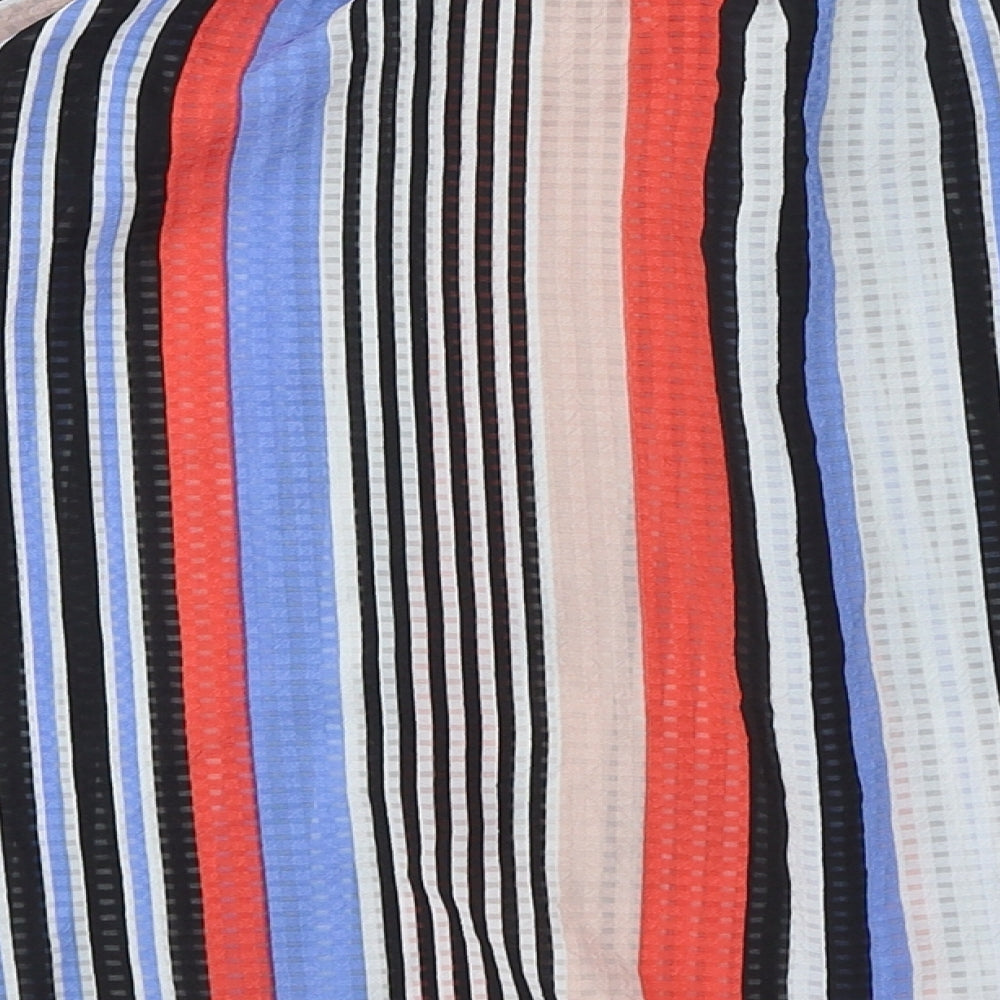 Papaya Womens Multicoloured Striped Polyester Basic Blouse Size 10 Off the Shoulder