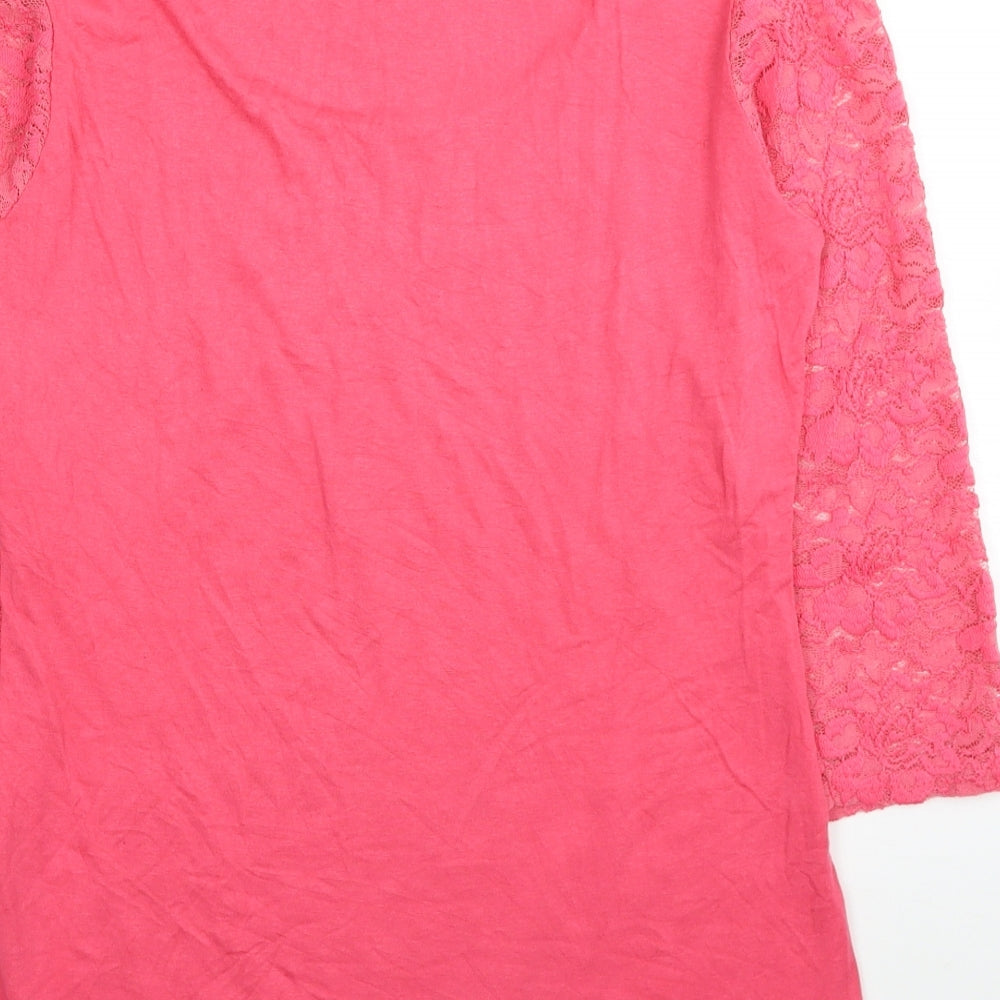 Womens UK Size XL Amisu Pink Basic Blouse