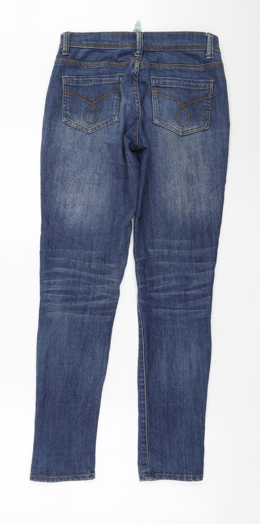 Denim & Co. Womens Blue Polyester Skinny Jeans Size 8 L30 in Regular Zip