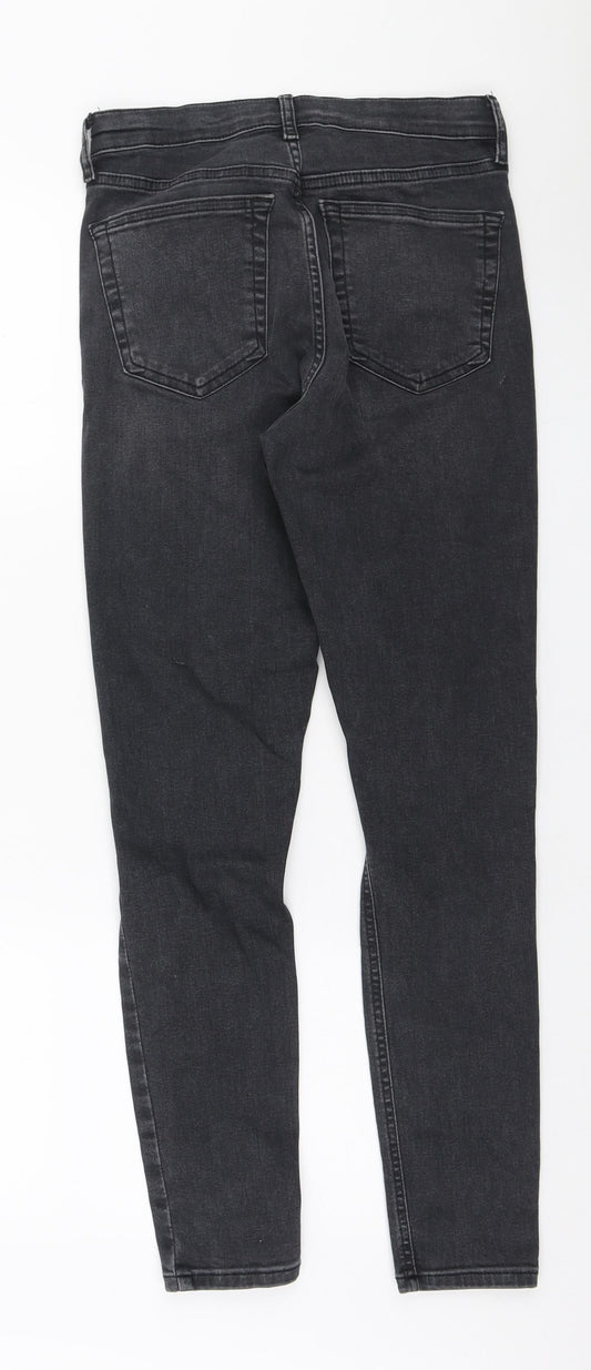 Topshop Womens Black Cotton Skinny Jeans Size 28 in L32 in Regular Zip
