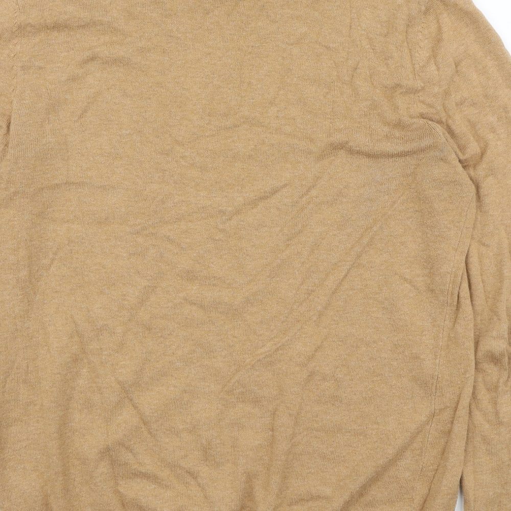 Topman Mens Brown Round Neck Acrylic Pullover Jumper Size S