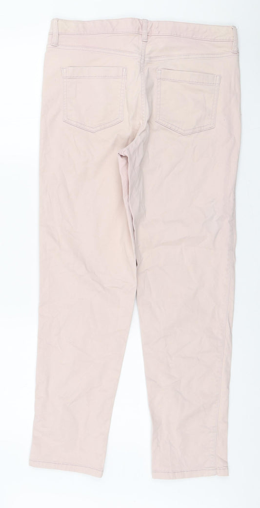 F&F Womens Pink Cotton Skinny Jeans Size 10 L27 in Regular Zip