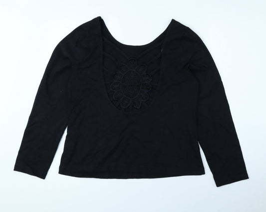Womens UK Size 16 Kaleidoscope Black Basic Blouse