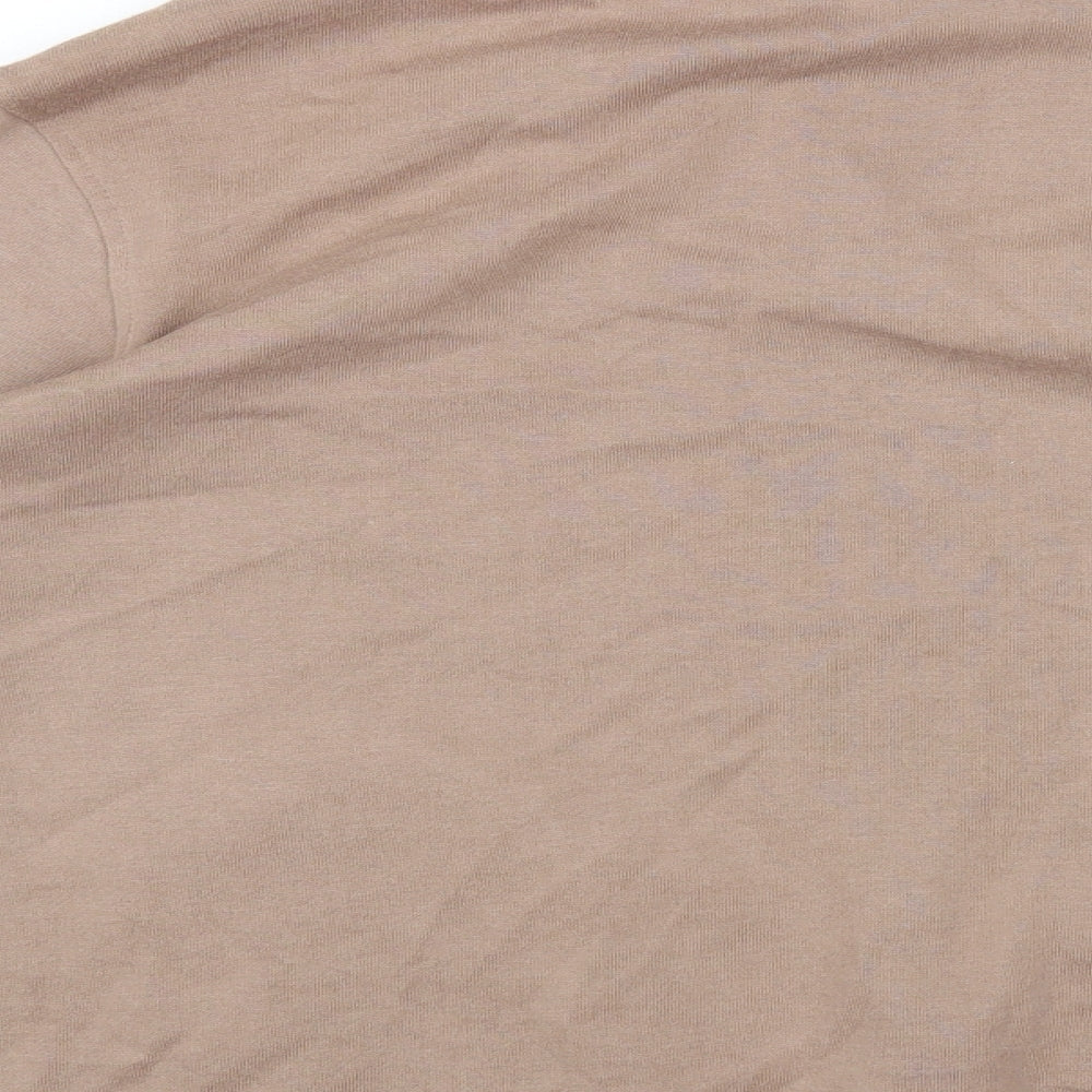 BM Womens Beige Round Neck Polyester Full Zip Jumper Size M