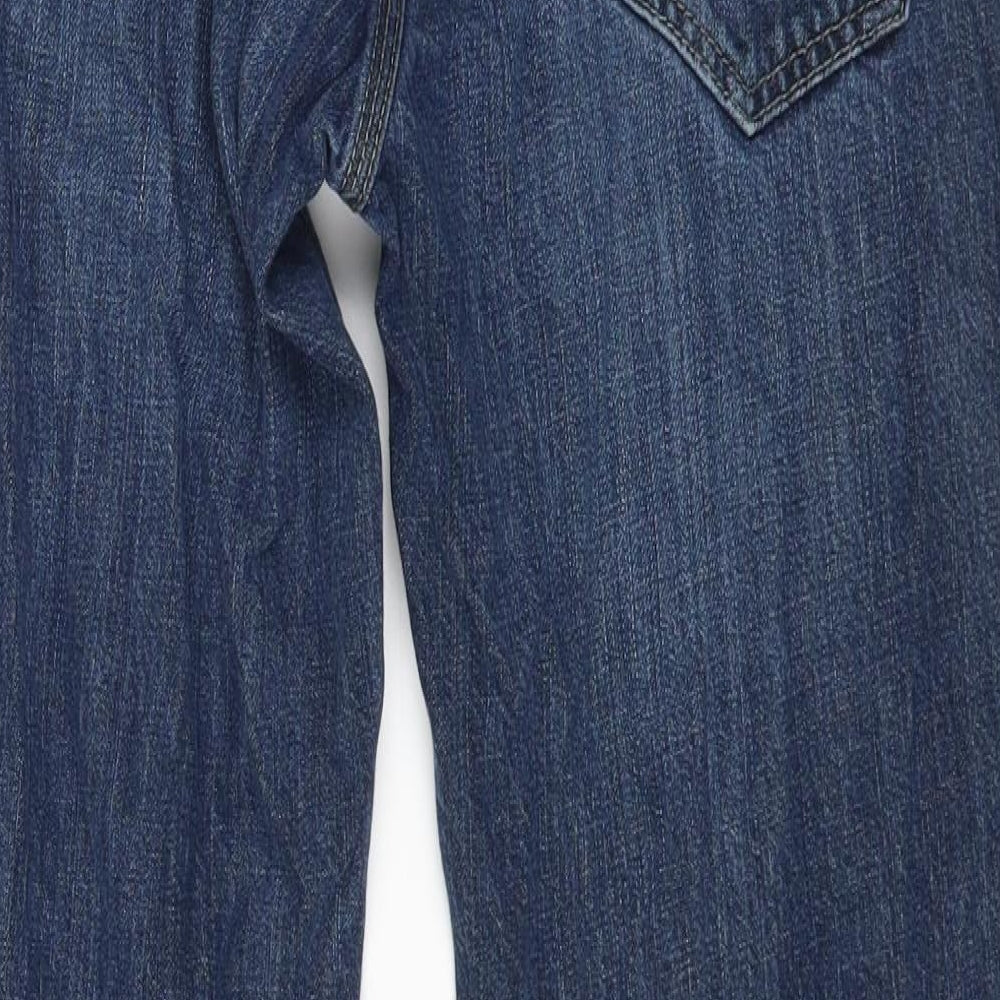 NEXT Womens Blue Cotton Straight Jeans Size 32 in L29 in Regular Zip