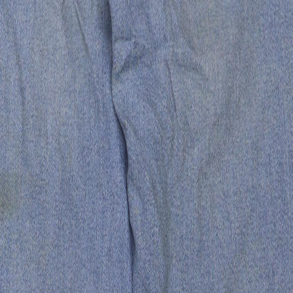 New Look Girls Blue Cotton Straight Jeans Size 10 Years Regular Button