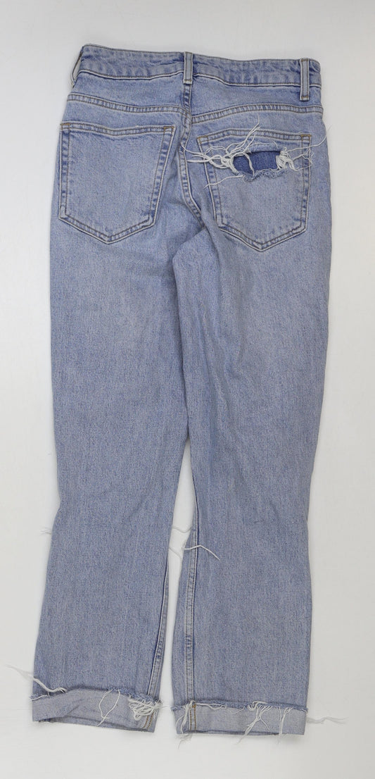 Topshop Womens Beige Cotton Straight Jeans Size 25 in L32 in Regular Button