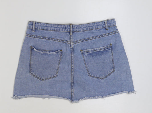FOREVER 21 Womens Blue Cotton Hot Pants Shorts Size 31 in Regular Button