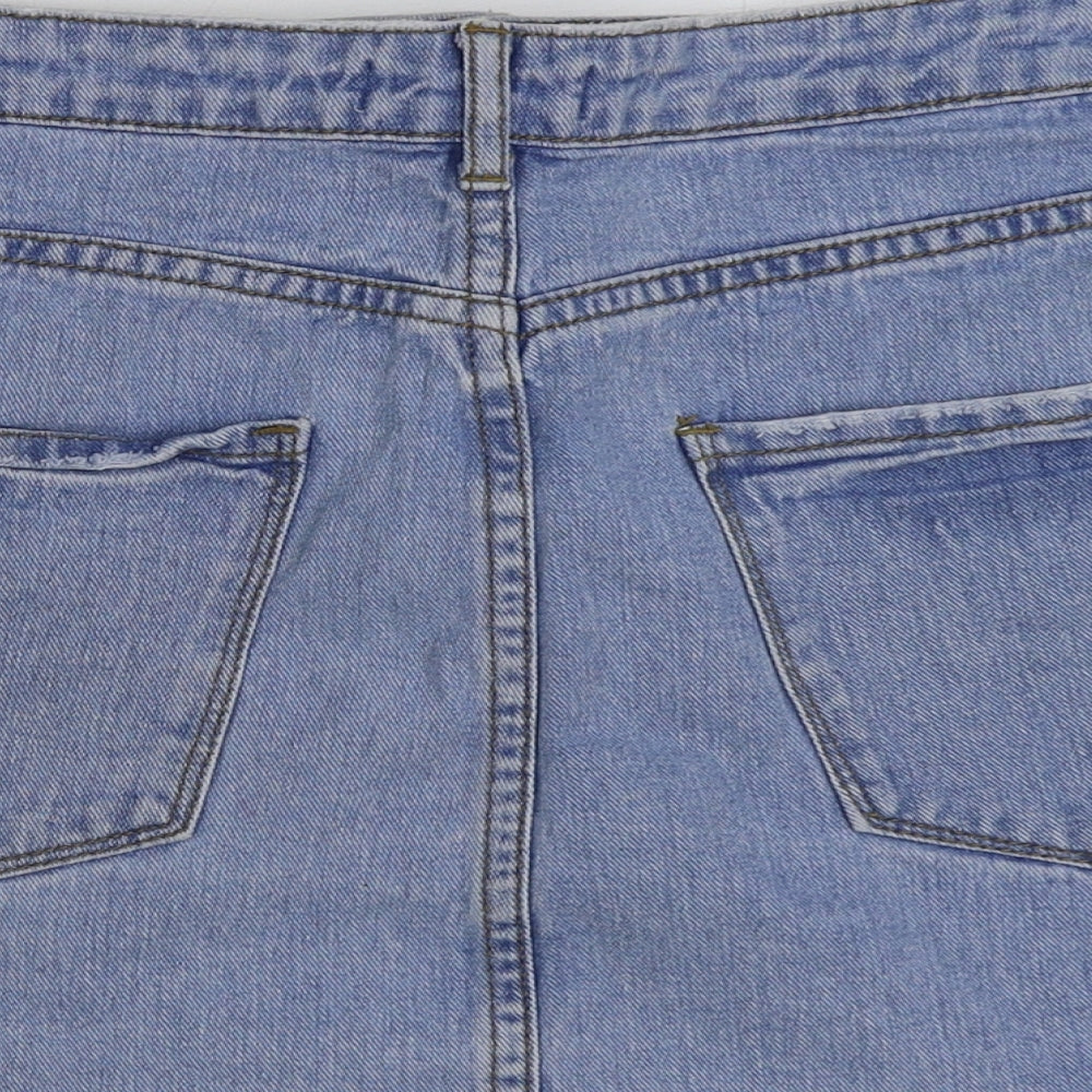 FOREVER 21 Womens Blue Cotton Hot Pants Shorts Size 31 in Regular Button
