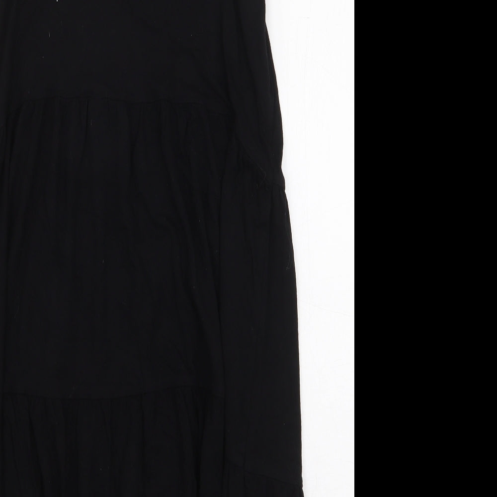 F&F Womens Black Viscose Tank Dress Size 10 Scoop Neck Pullover
