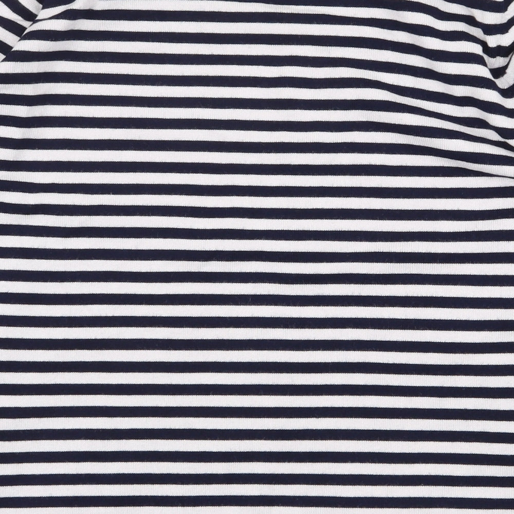 //text Womens Black Striped Viscose Pullover Sweatshirt Size L Pullover