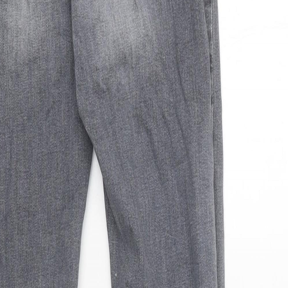 River Island Womens Grey Cotton Skinny Jeans Size 8 L30 in Regular Zip