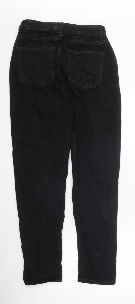 Primark Womens Black 100% Cotton Tapered Jeans Size 6 L31 in Regular Zip