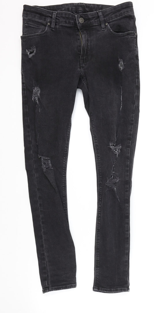 Mens UK Size 29 in ASOS Regular Fit Skinny Black Jeans