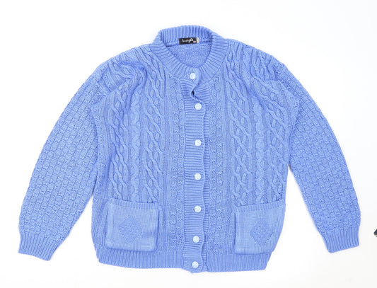 Womens UK Size M Insight Blue Cardigan Jumper