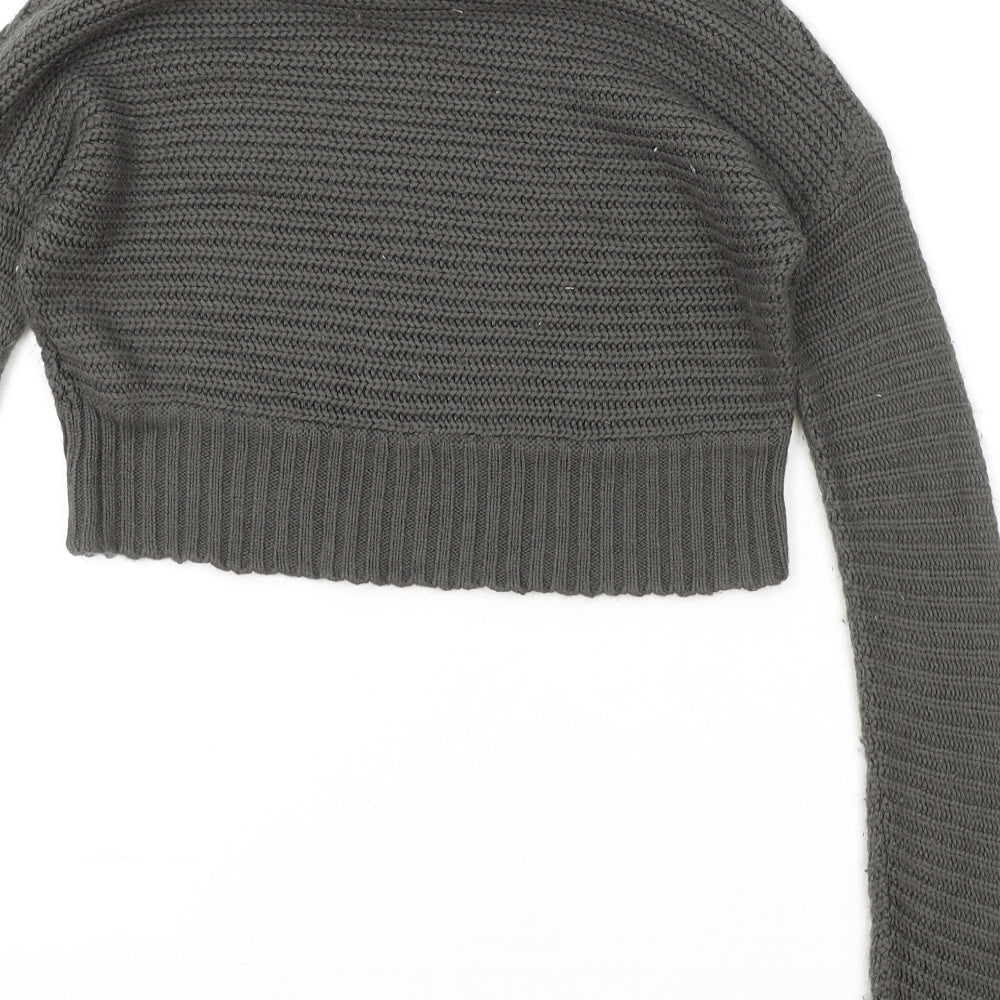 915 Generation Girls Green High Neck Acrylic Pullover Jumper Size 10-11 Years Pullover - Cropped