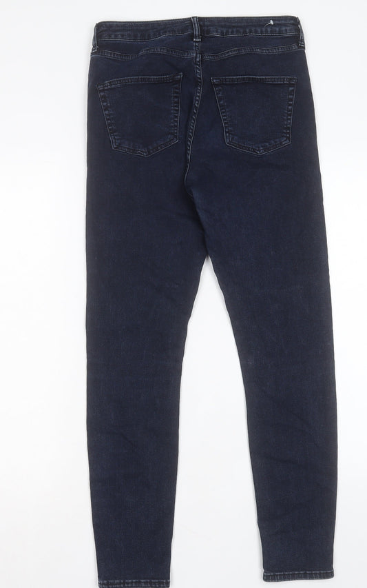 Topshop Womens Blue Cotton Skinny Jeans Size 30 in L32 in Regular Button