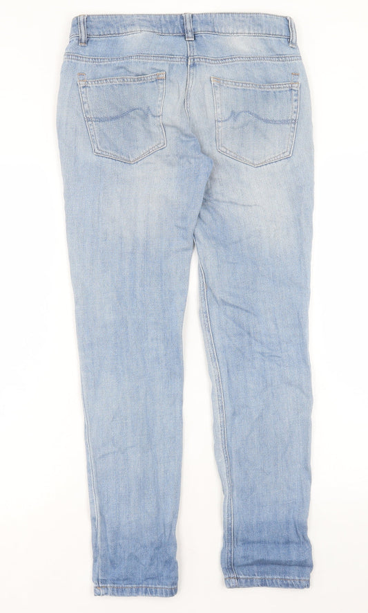 NEXT Womens Blue Cotton Skinny Jeans Size 6 L29 in Relaxed Button