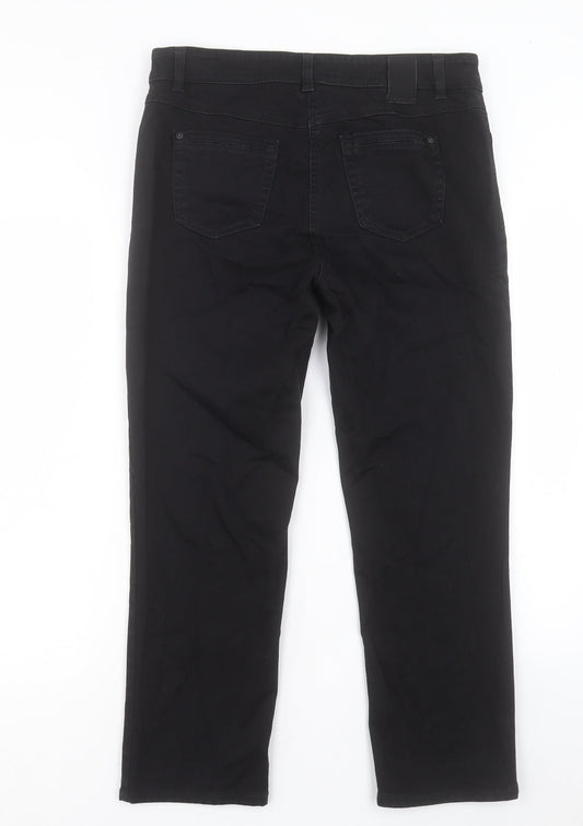 Gerry Weber Womens Black Cotton Straight Jeans Size 32 in L26 in Regular Button