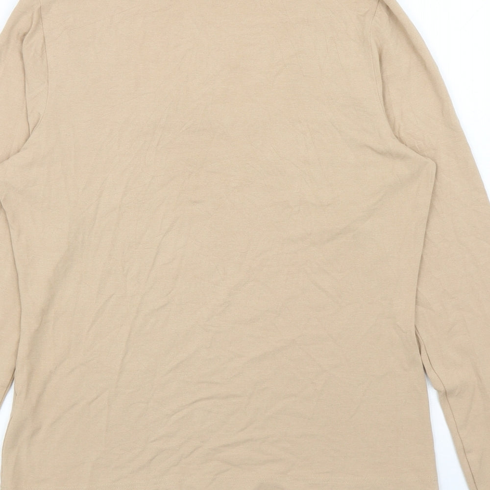 Womens UK Size 12 Marks and Spencer Beige Jersey T-Shirt