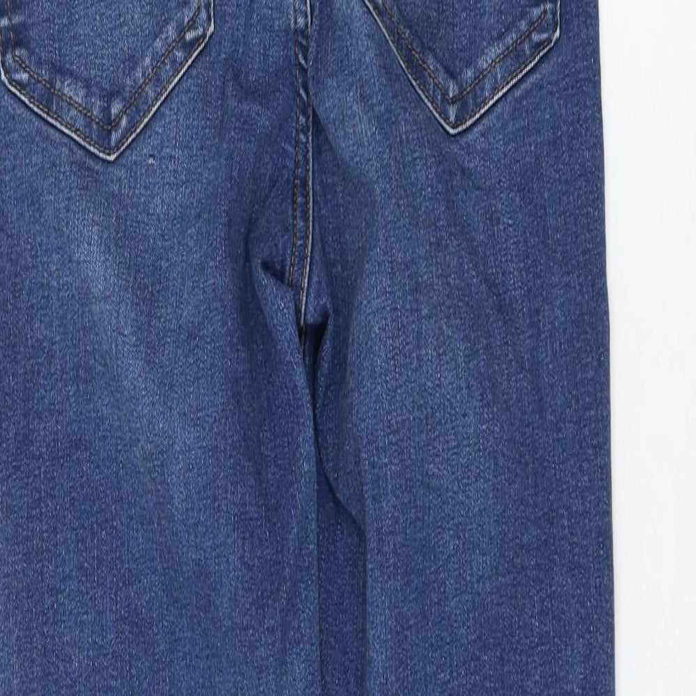 Topshop Womens Blue Cotton Skinny Jeans Size 28 in L32 in Regular Zip