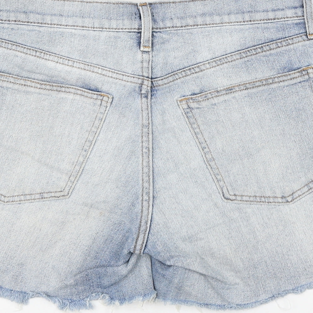 Gap Womens Blue Cotton Mom Shorts Size 27 in L6 in Regular Zip - Distressed