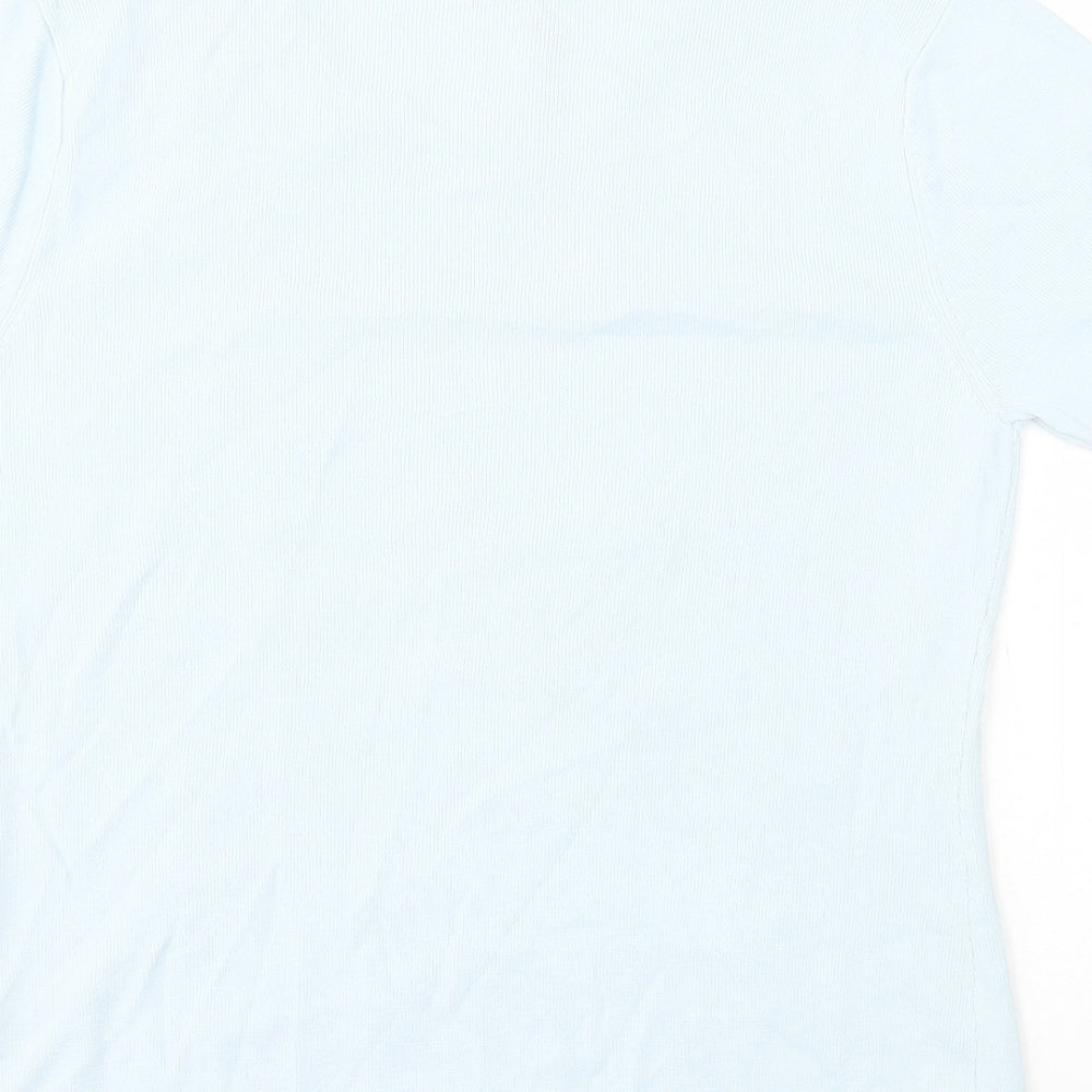 Womens UK Size 10 Karen Scott Blue Basic T-Shirt