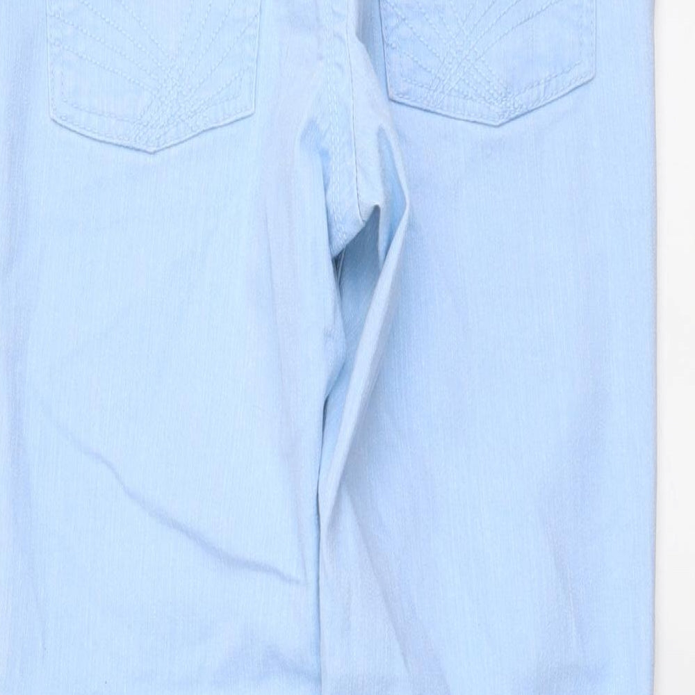 Cherokee Womens Blue Cotton Cropped Jeans Size 8 L24 in Regular Button